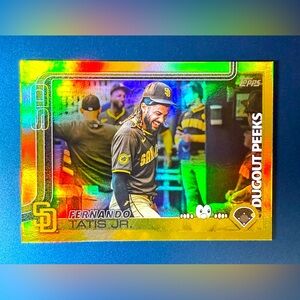 Fernando Tatis Jr. Celebrations GOLD /50 Dugout Peeks CASE HIT 2025 Topps